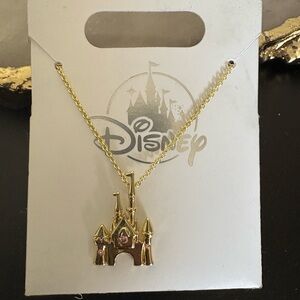 Disney Gold Castle Pendant Necklace